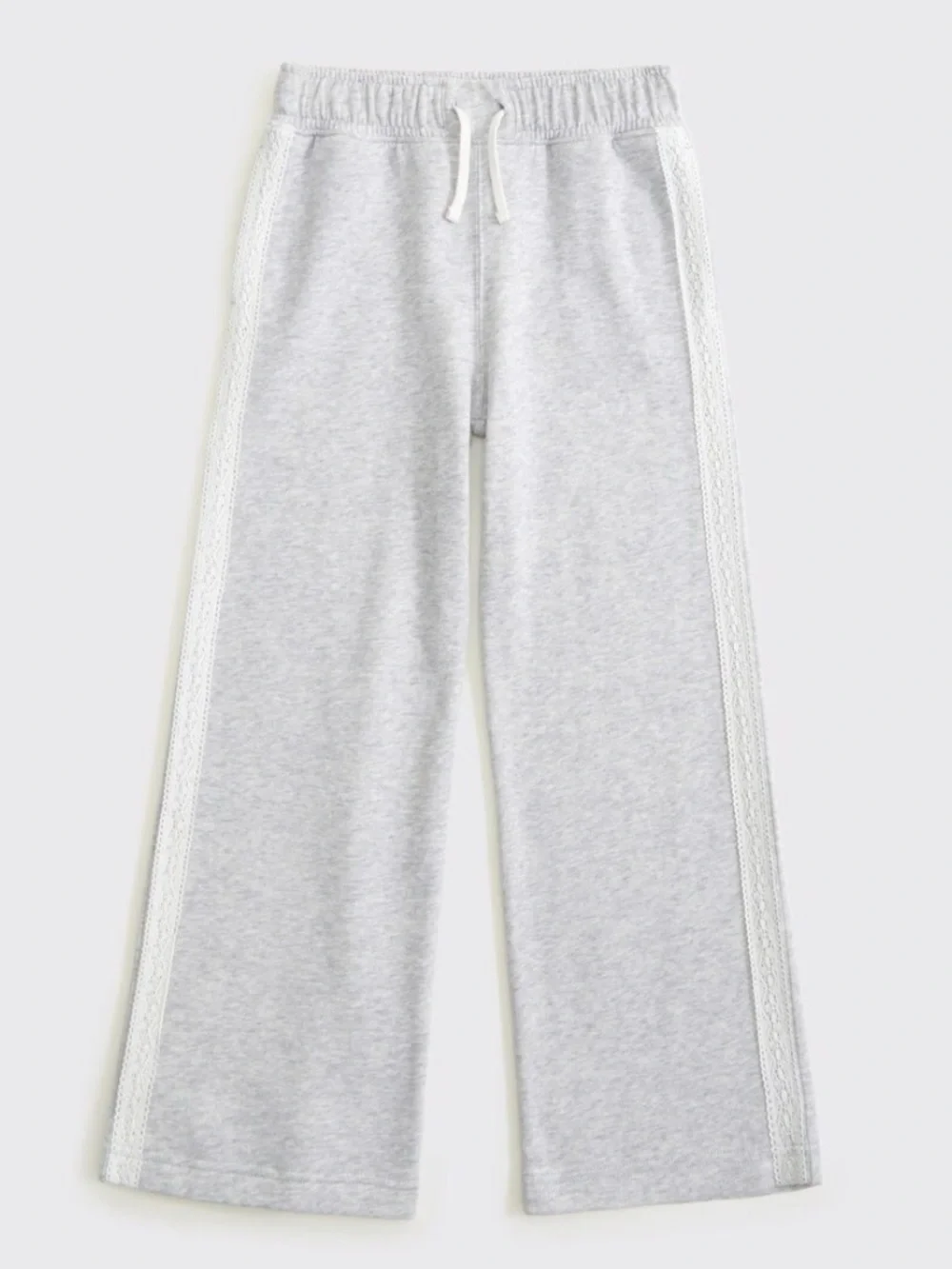 Abercrombie + Fitch Lace Trim Wide Leg Sweatpants Grey Girls size 11-12
